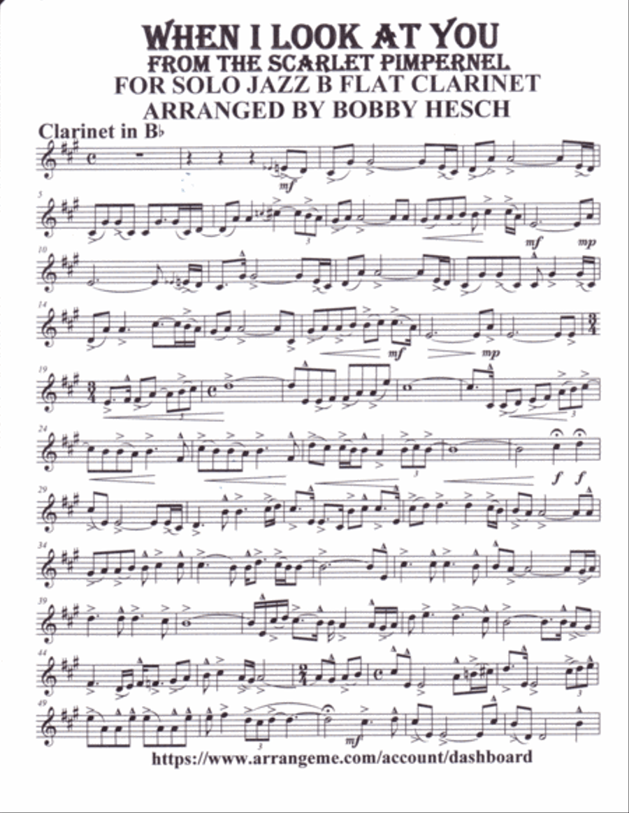 When I Look At You Clarinet Solo scores gallery preview page 2