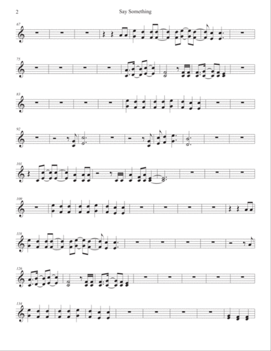 Say Something Tenor Saxophone scores gallery preview page 2