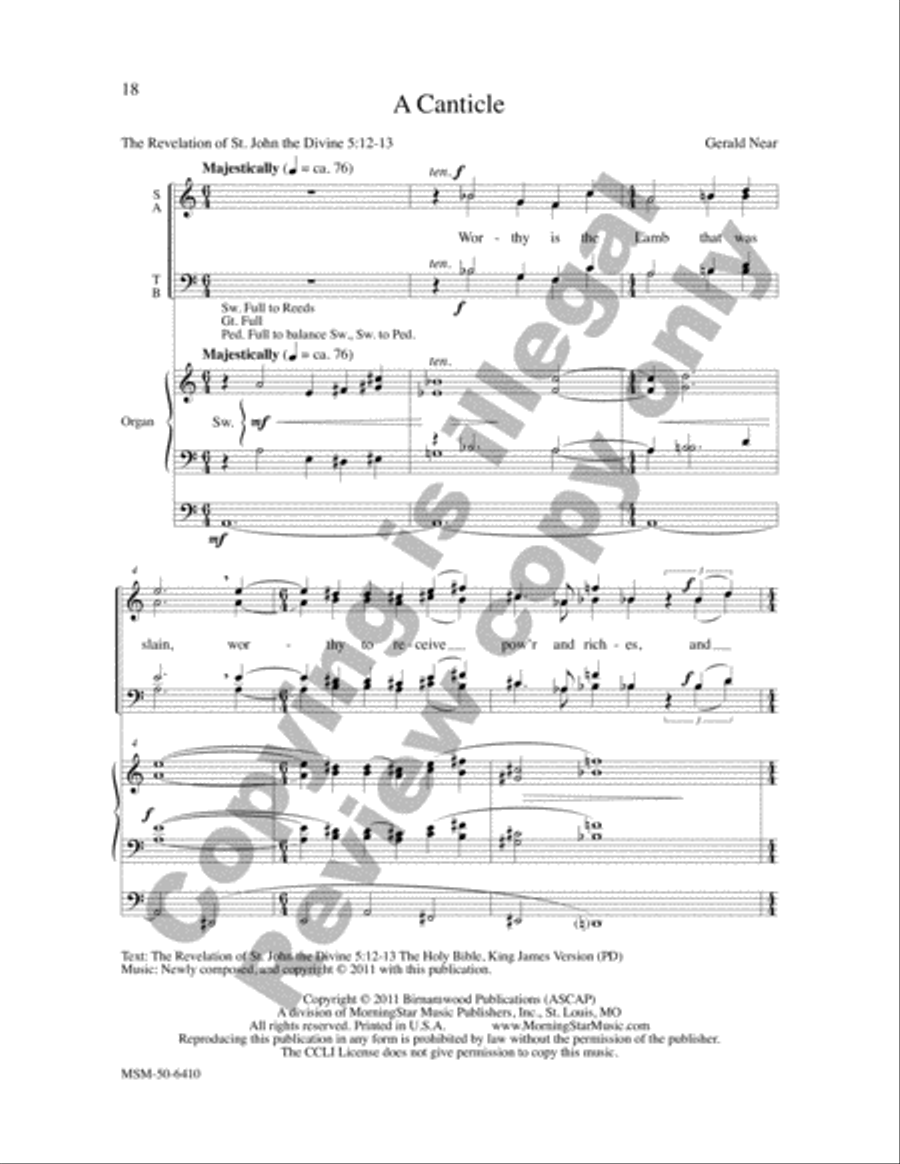 Two Psalms and a Canticle 4-Part scores gallery preview page 17