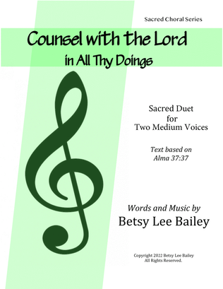 Book cover for Counsel with the Lord in All Thy Doings - Duet