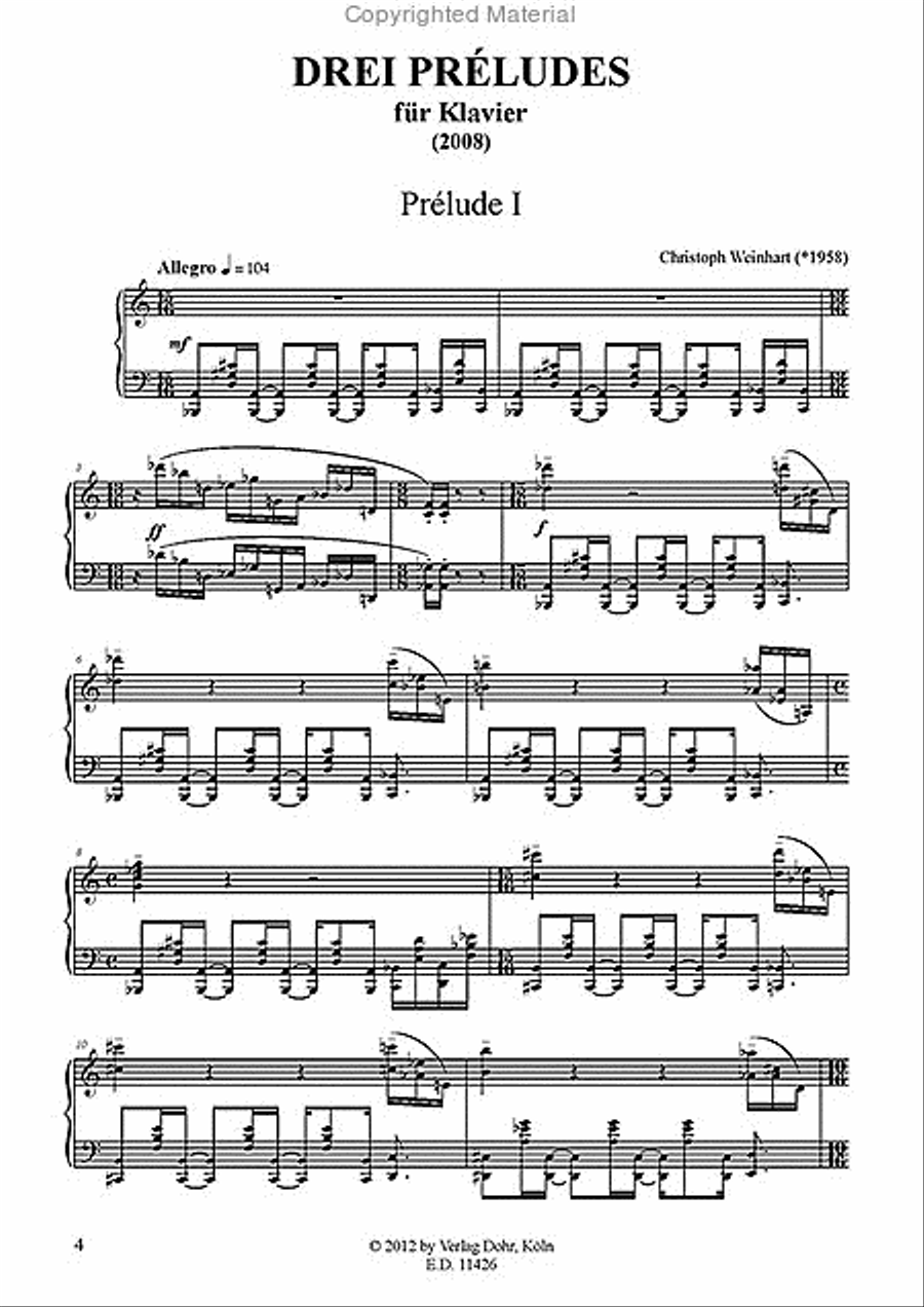 Drei Préludes für Klavier (2008) Piano Solo scores gallery preview page 2