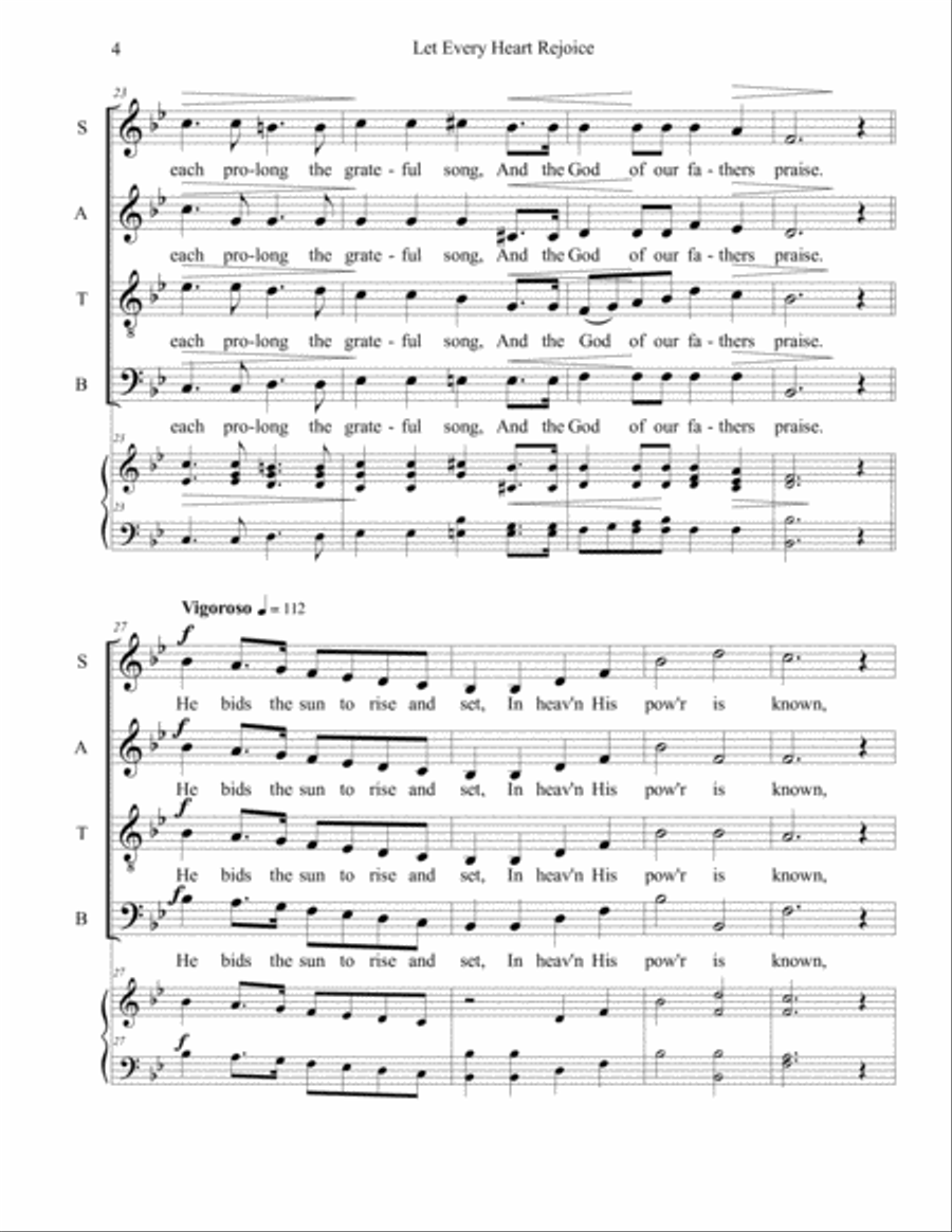 Let Every Heart Rejoice 4-Part scores gallery preview page 4