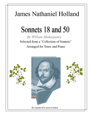 Two Shakespeare Sonnets, Art Songs for Tenor, "Summers Day" and "How Heavy Do I Journey"