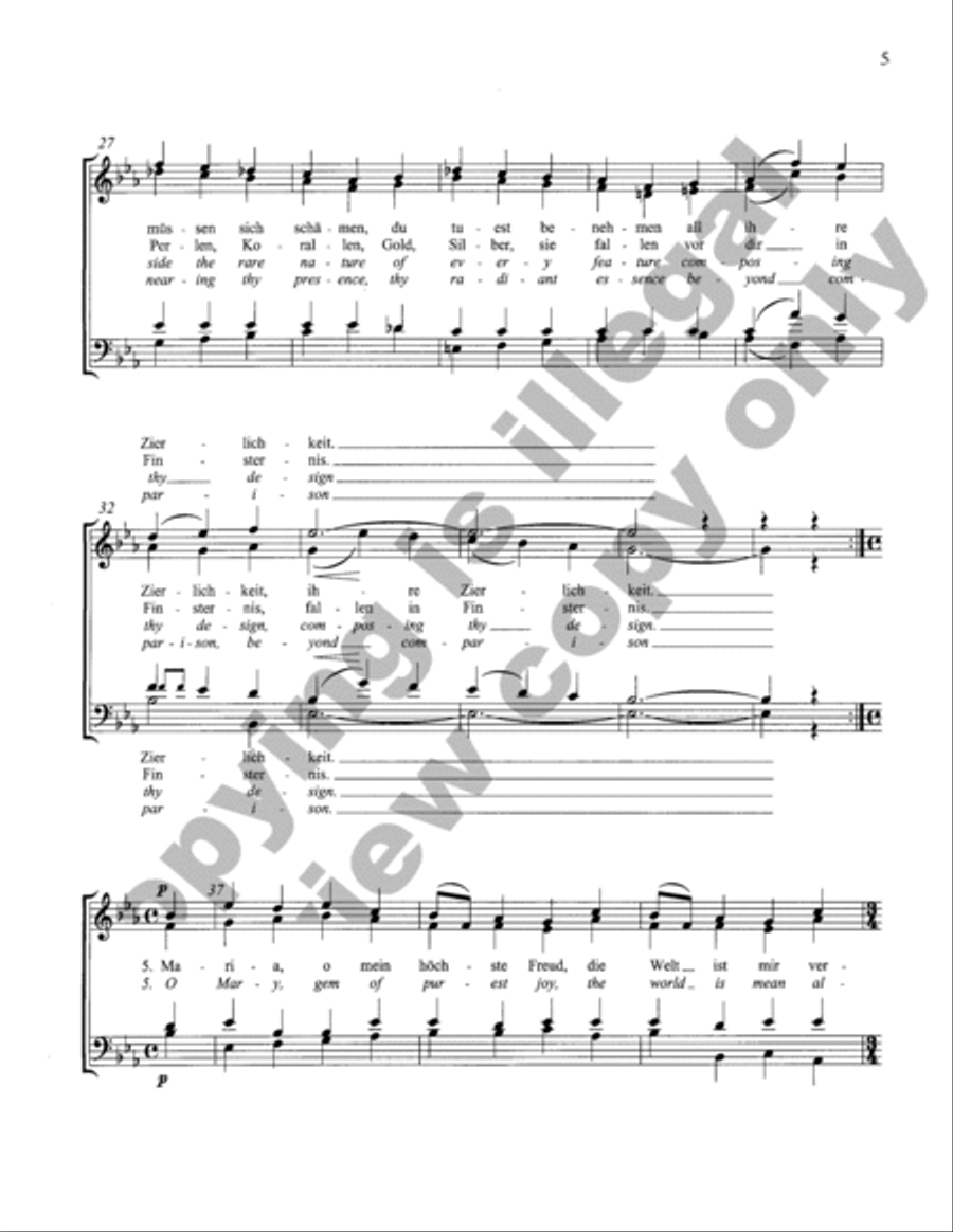 Marienlieder: 7. Marias Lob (Praise Of Mary) 4-Part scores gallery preview page 4