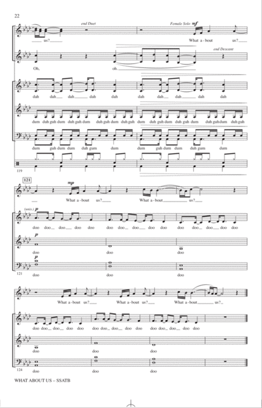 What About Us (arr. Paul Langford) 4-Part scores gallery preview page 21