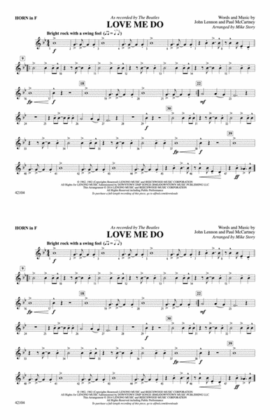 Love Me Do: 1st F Horn