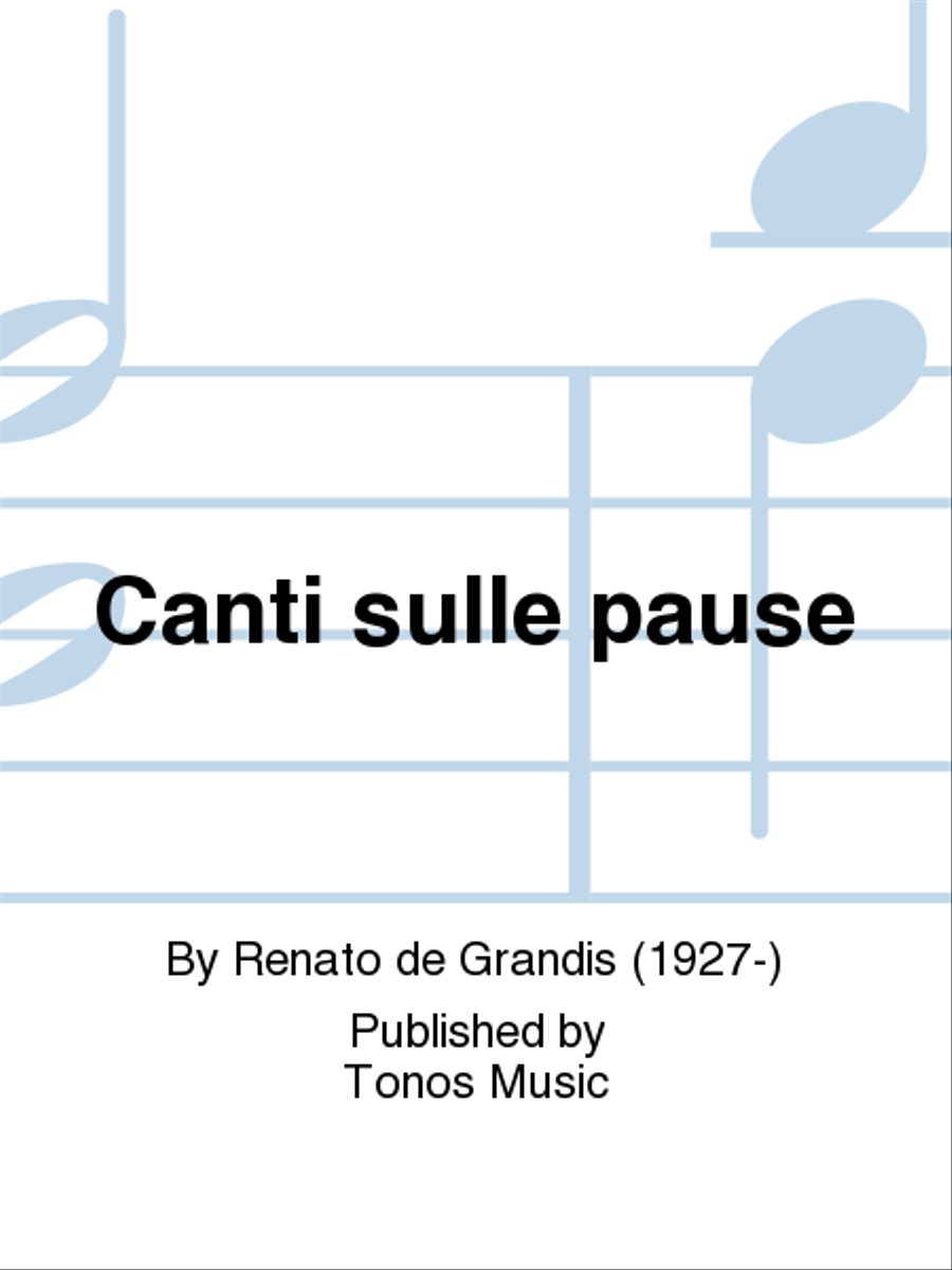 Canti sulle pause Saxophone scores gallery preview page 1