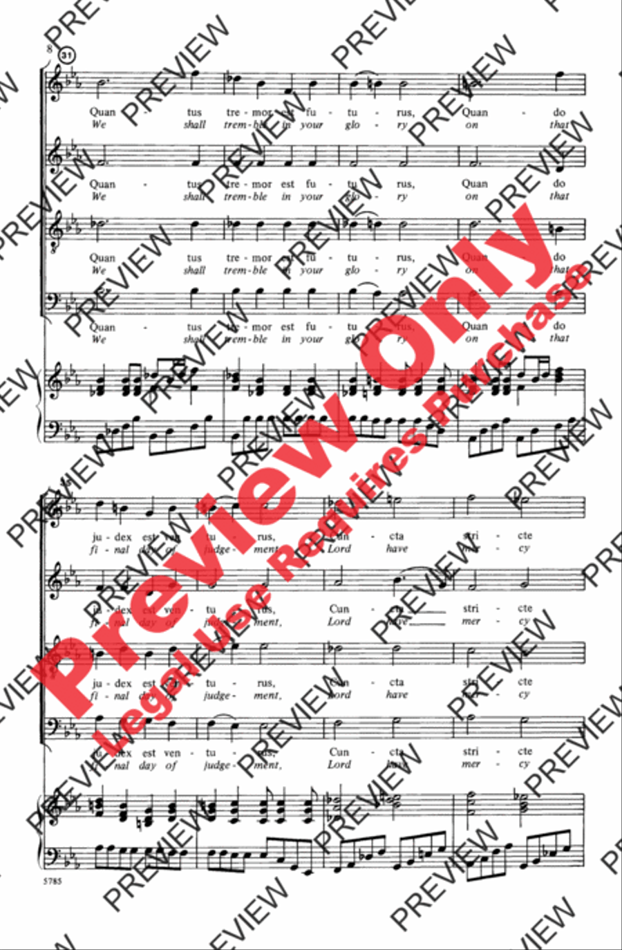 Dies Irae (from Requiem) Dies Irae (from Requiem) 4-Part scores gallery preview page 8