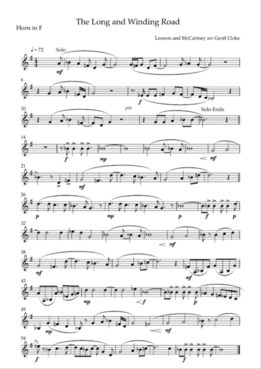 The Long And Winding Road Brass Ensemble scores gallery preview page 3