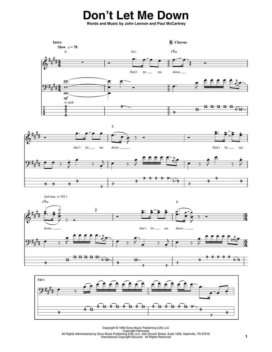 Don't Let Me Down Don't Let Me Down Acoustic Guitar scores gallery preview page 1