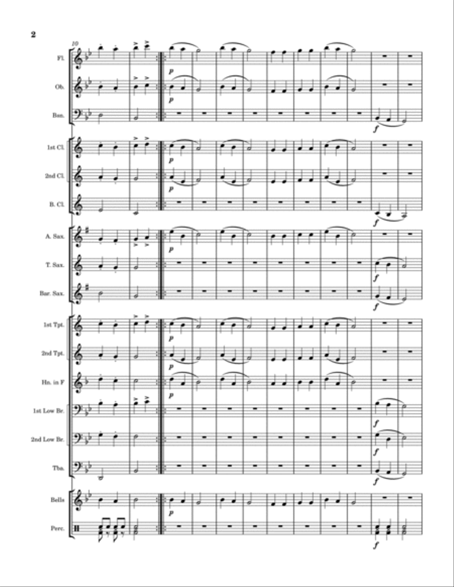 Hot Cross Buns March Concert Band scores gallery preview page 2