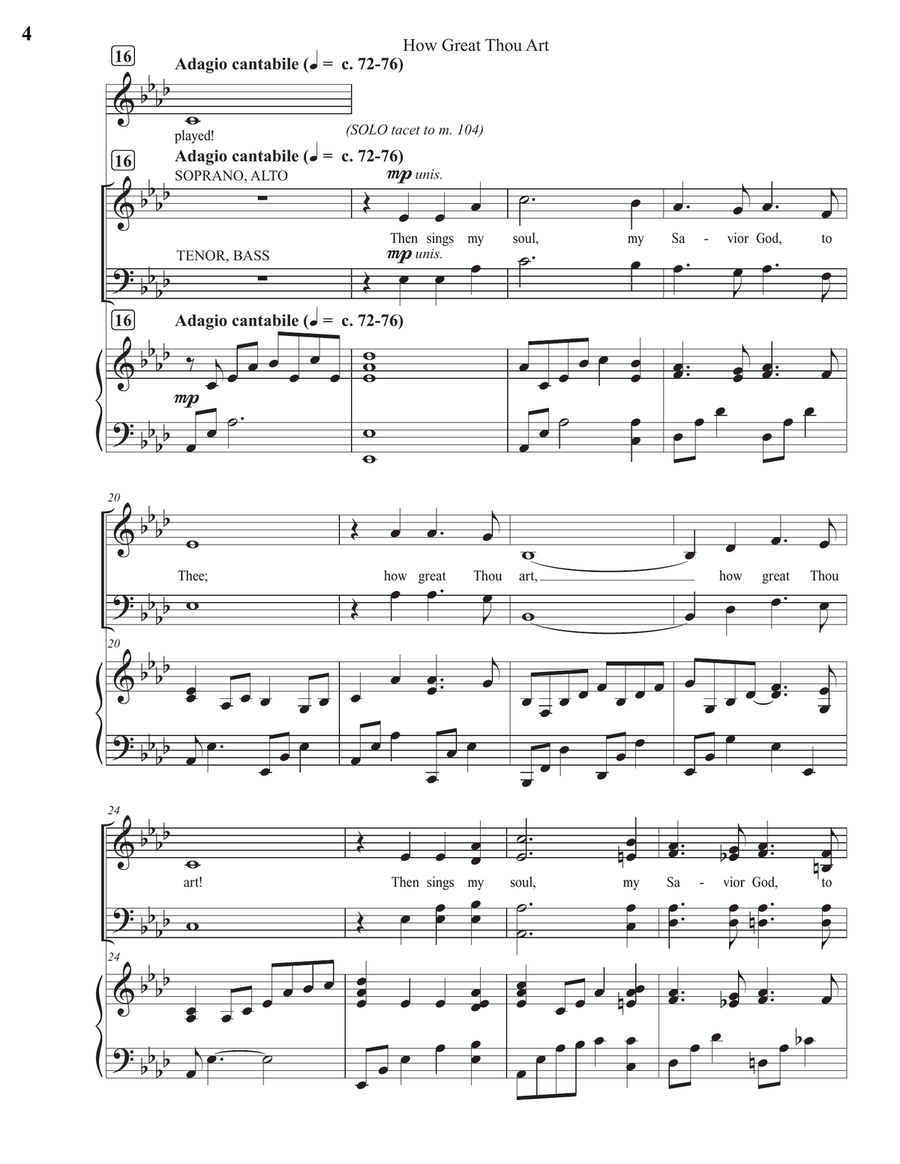 How Great Thou Art How Great Thou Art 4-Part scores gallery preview page 4