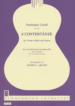 Book cover for Six Counterdances Op. 193
