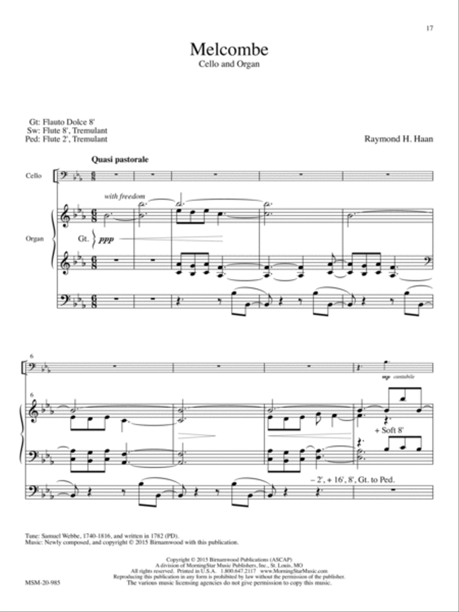Five Preludes for Cello and Organ Organ Accompaniment scores gallery preview page 9