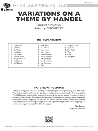 Variations on a Theme by Handel: Score