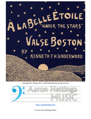 Book cover for À La Belle Étoile - "Under the Stars" - Valse Boston - for "Hungry Five" Band