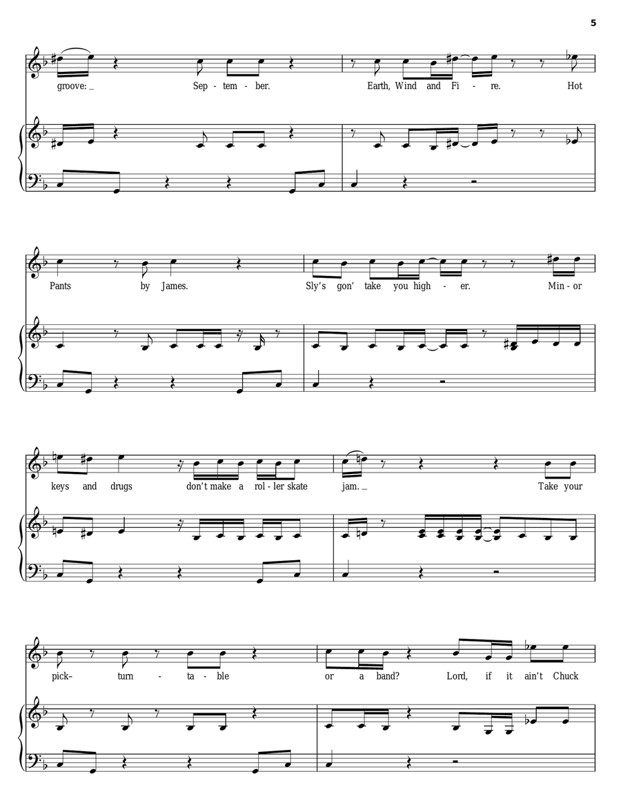 Musicology Piano, Vocal, Guitar scores gallery preview page 5