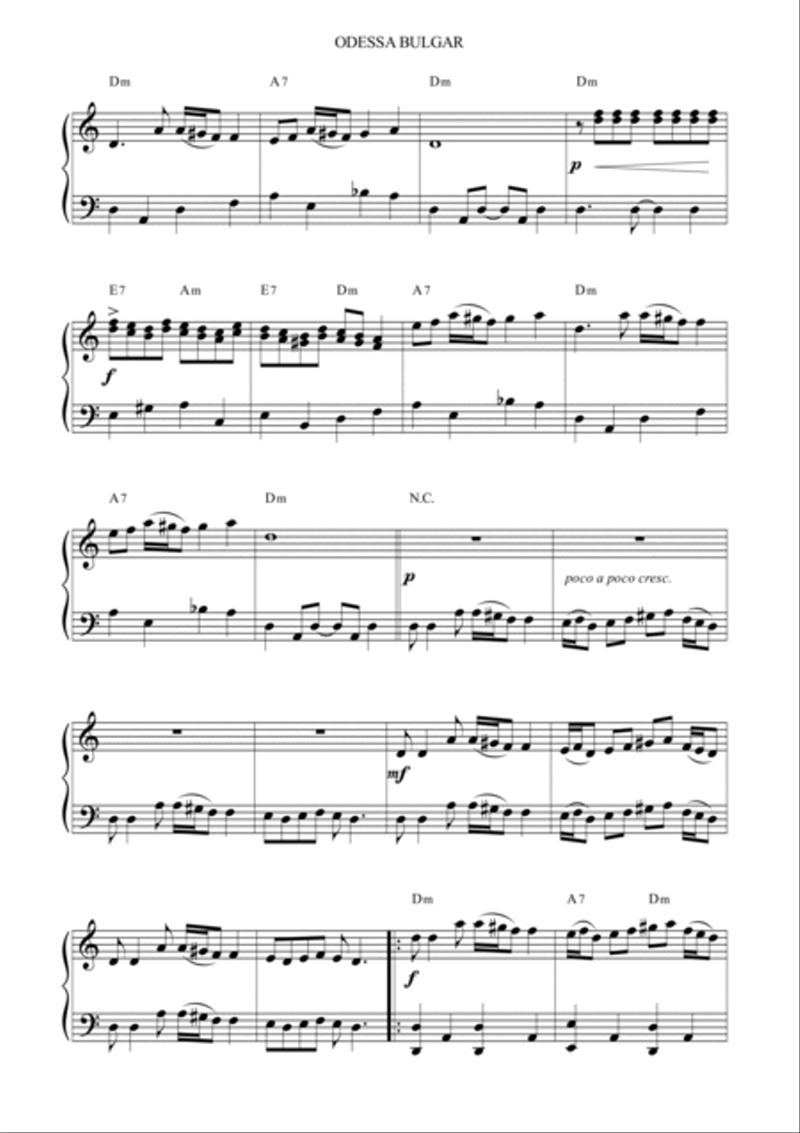 ODESSA BULGAR - easy Piano Easy Piano scores gallery preview page 2