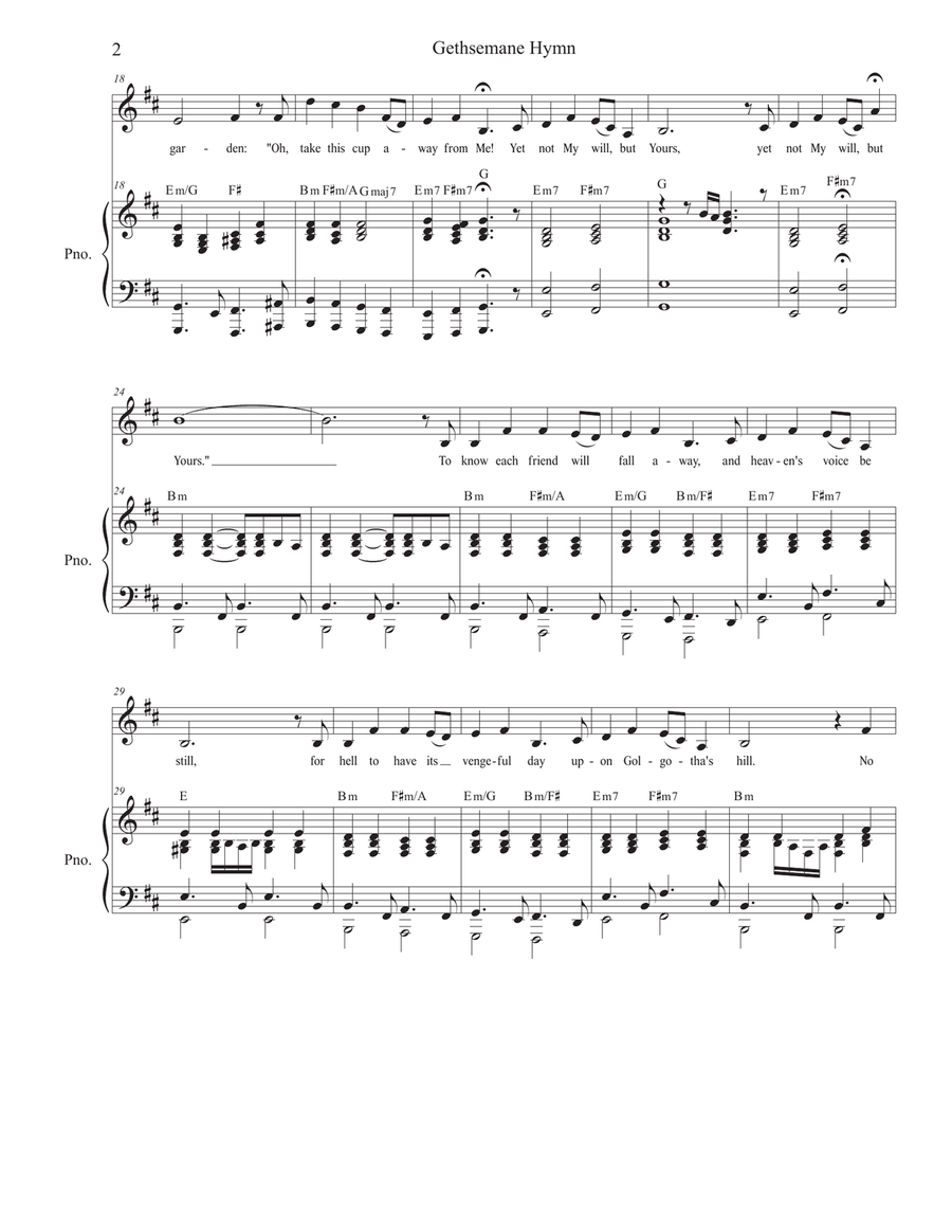 Gethsemane Hymn Piano, Vocal scores gallery preview page 2