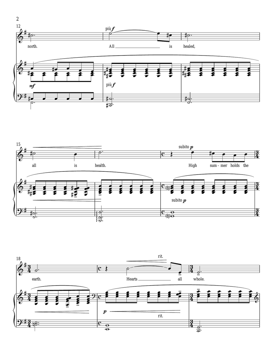 Sure On This Shining Night Piano, Vocal scores gallery preview page 2