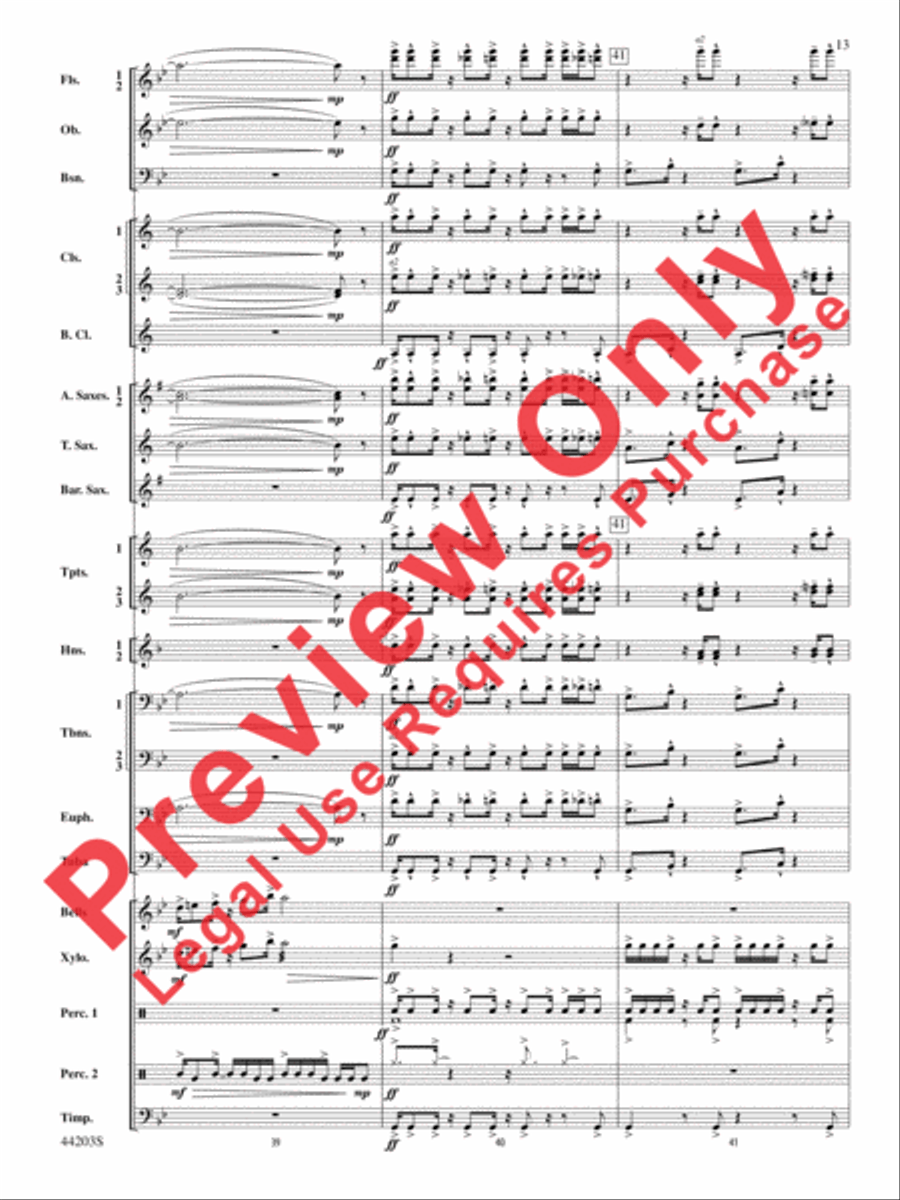 Loco Motion Loco Motion Concert Band scores gallery preview page 13