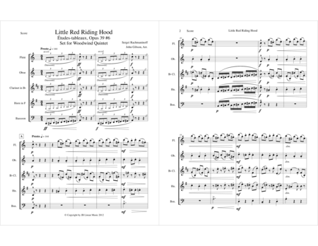 Little Red Riding Hood by Rachmaninoff for woodwind quintet