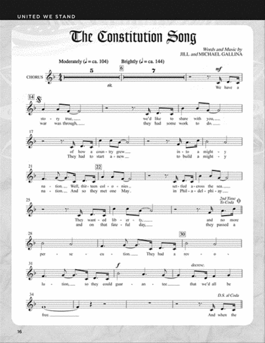 United We Stand Unison Choir scores gallery preview page 2