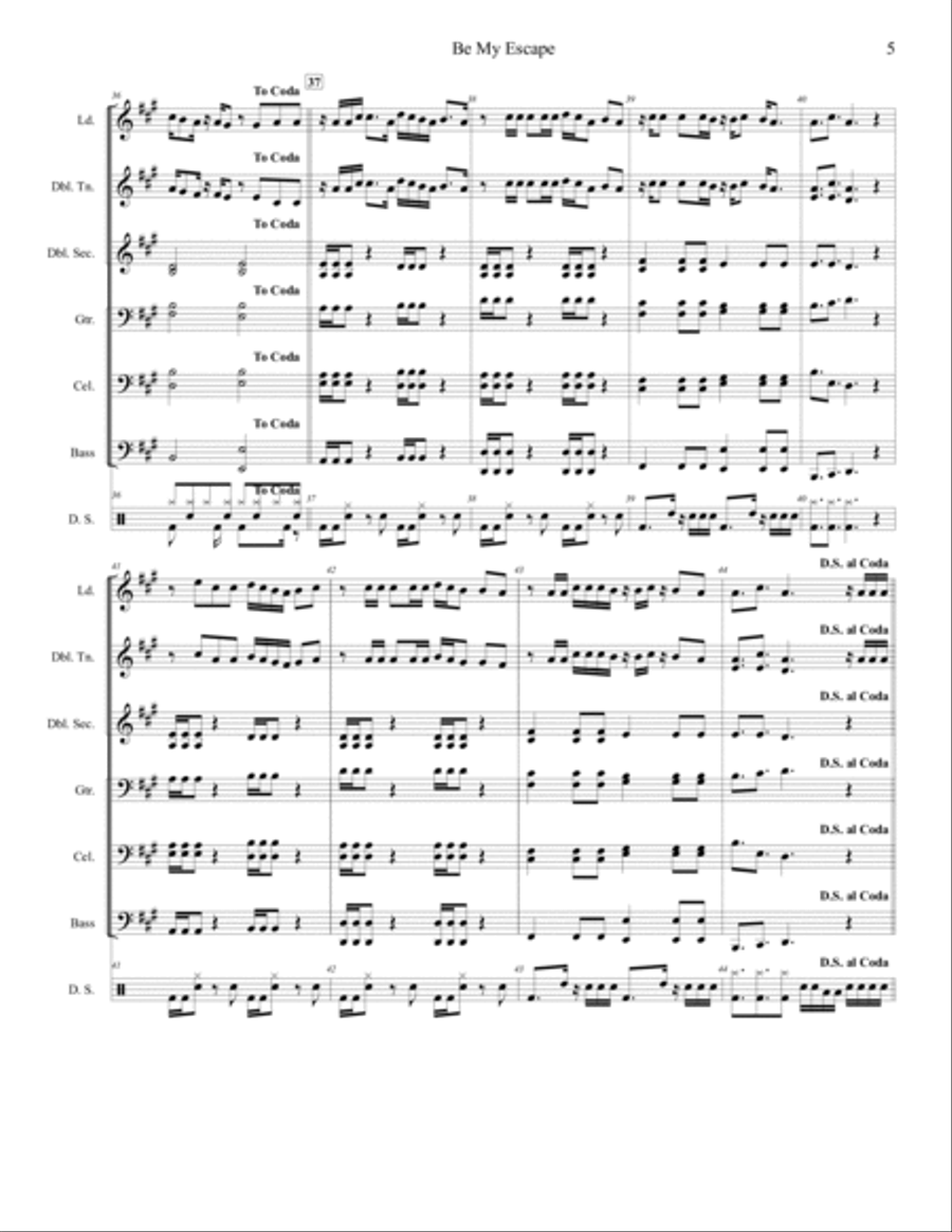 Be My Escape Steel Drum Band scores gallery preview page 5