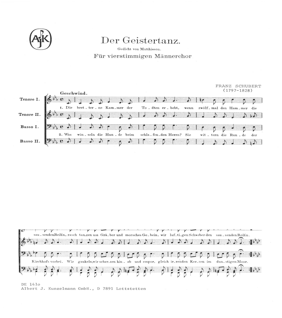 Geistertanz (Ghost dance) Men's Choir scores gallery preview page 1