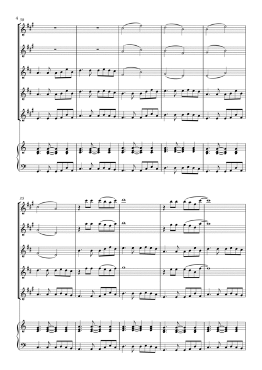 Flowers Saxophone Quintet scores gallery preview page 4