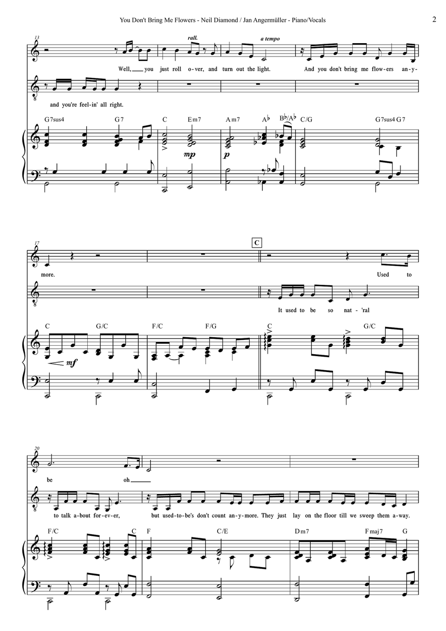 You Don't Bring Me Flowers Voice scores gallery preview page 2