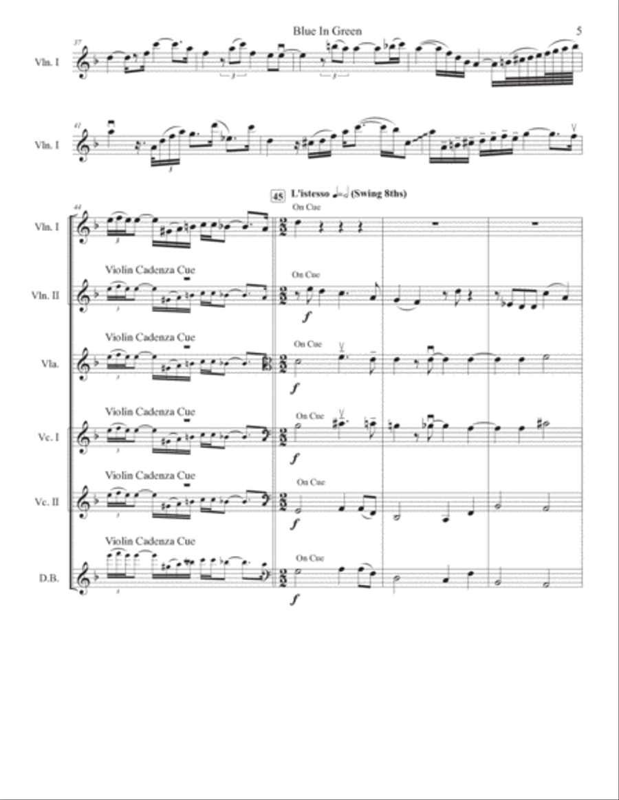 Blue In Green String Quintet scores gallery preview page 6