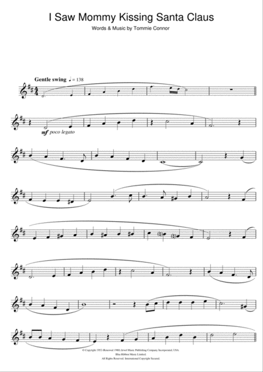 I Saw Mommy Kissing Santa Claus Clarinet Solo scores gallery preview page 1