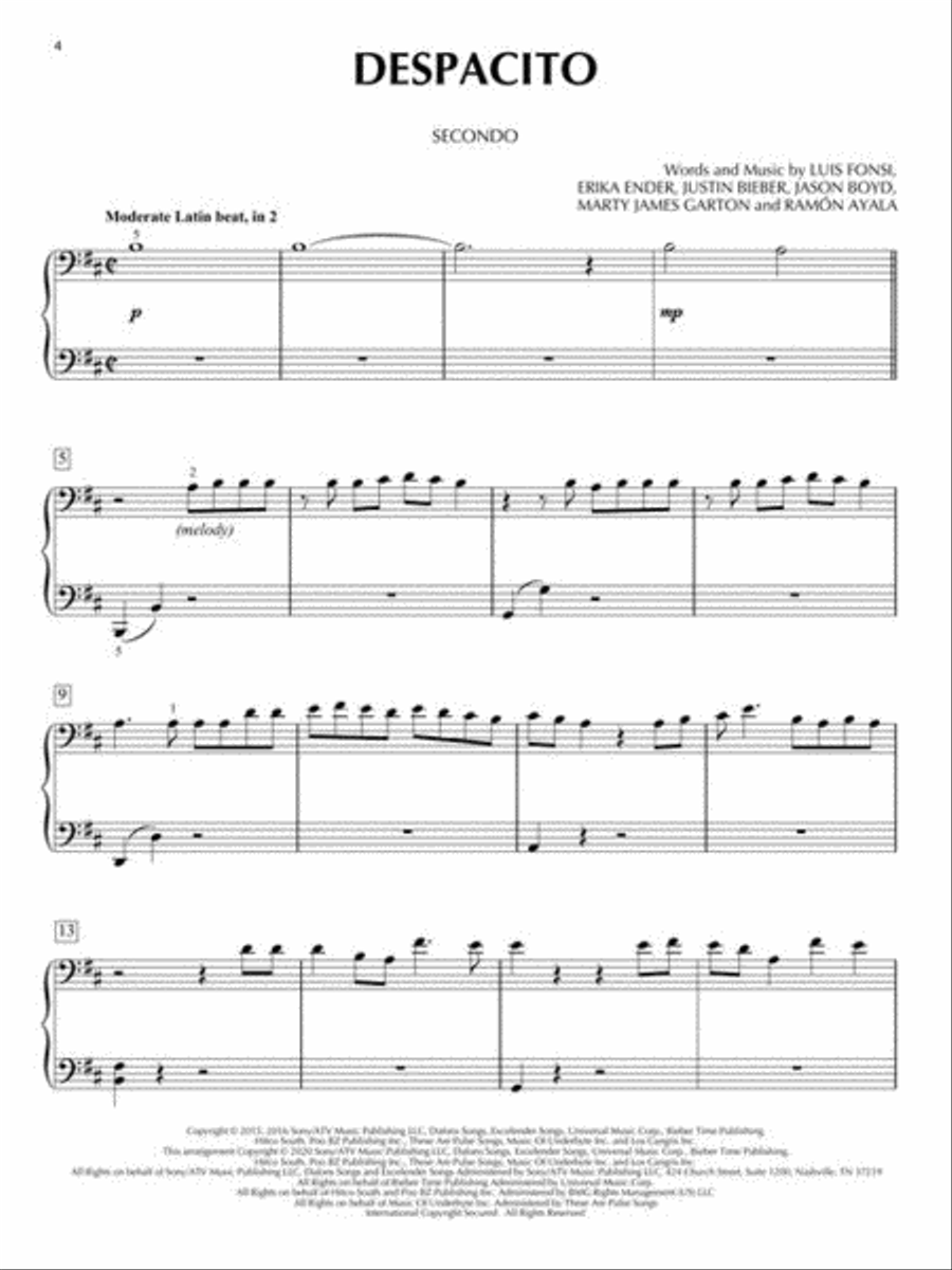 Top Hits for Easy Piano Duet with Recorded Accompaniments Easy Piano scores gallery preview page 4