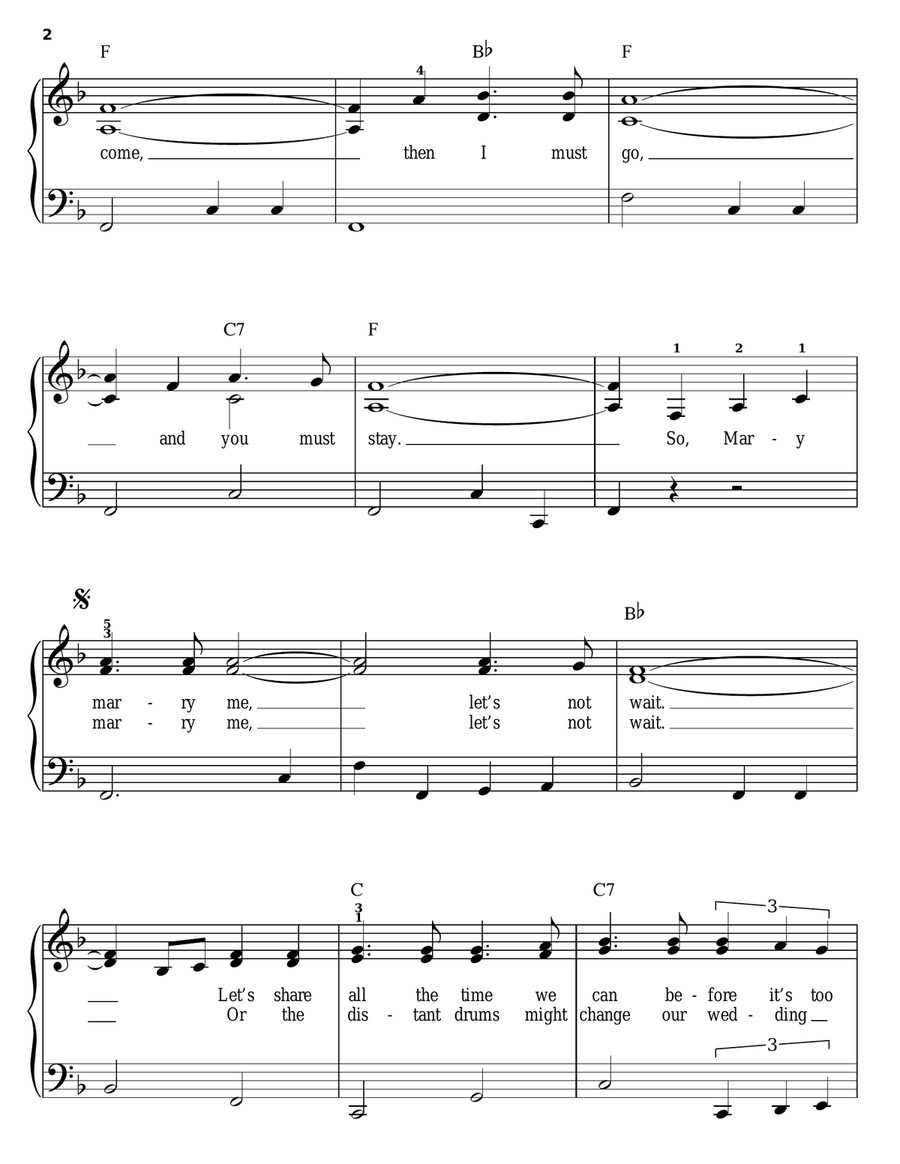 Distant Drums Easy Piano scores gallery preview page 2