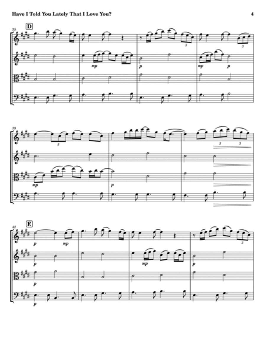 Have I Told You Lately Have I Told You Lately String Quartet scores gallery preview page 4