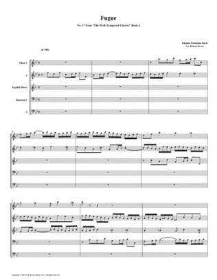 Fugue 17 from Well-Tempered Clavier, Book 2 (Double Reed Quintet)