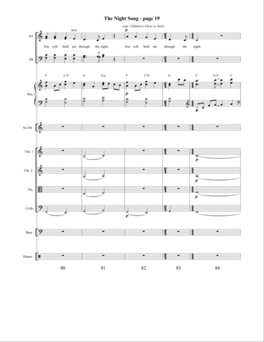 The Night Song 4-Part scores gallery preview page 20