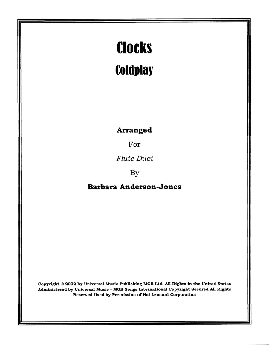 Clocks Flute Duet scores gallery preview page 1