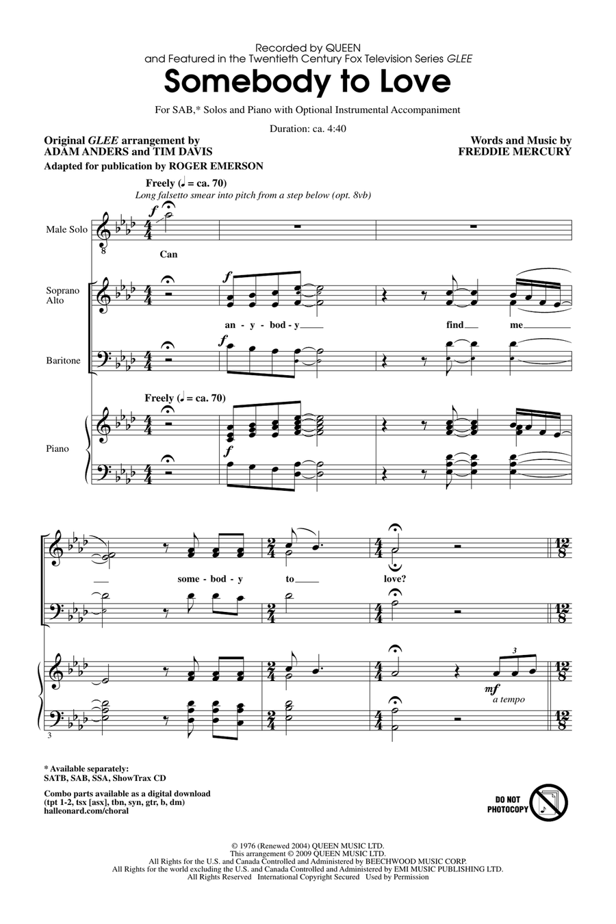 Somebody To Love (arr. Roger Emerson)