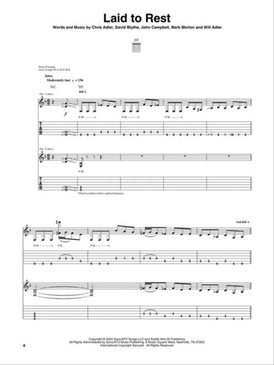 Lamb of God – Ashes of the Wake Electric Guitar scores gallery preview page 4