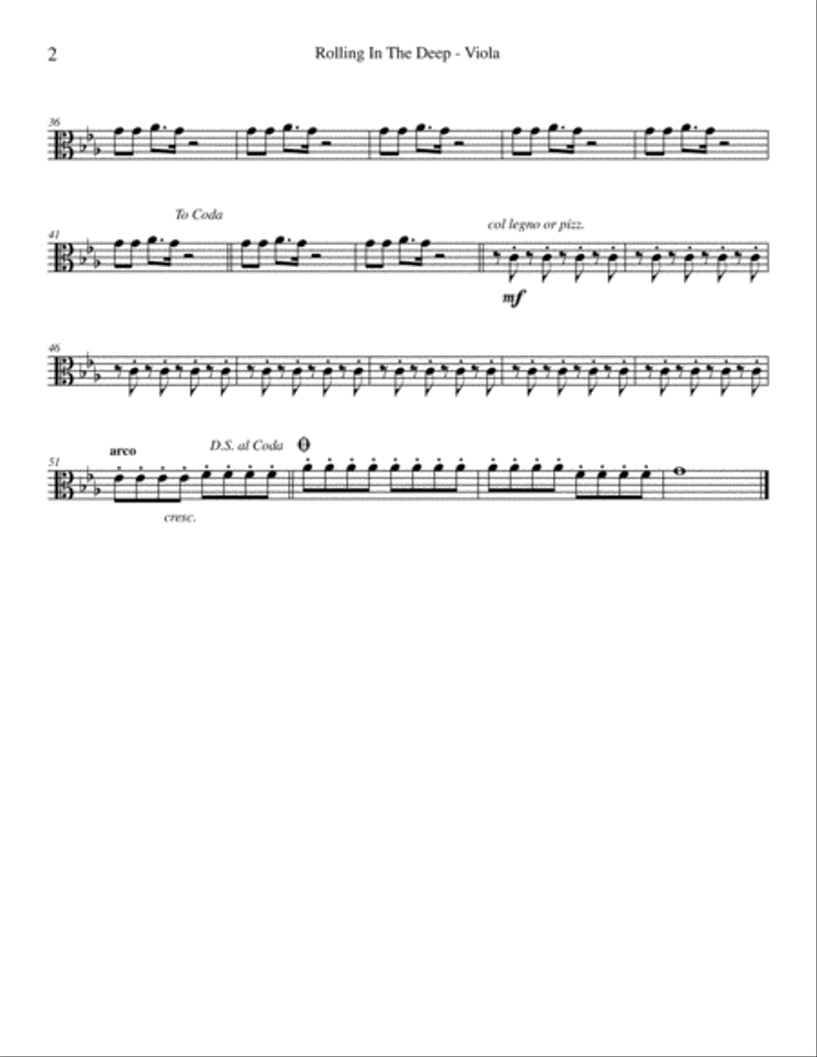 Rolling In The Deep String Quartet scores gallery preview page 6