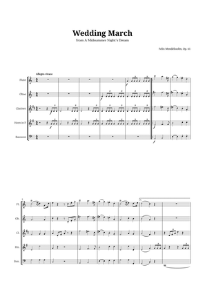 Book cover for Wedding March by Mendelssohn for Woodwind Quintet