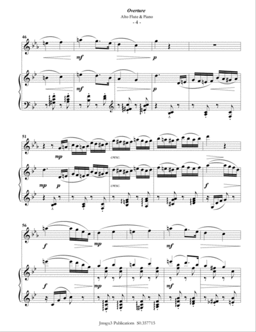 Tchaikovsky: Overture from Nutcracker Suite for Alto Flute & Piano Flute Solo scores gallery preview page 5
