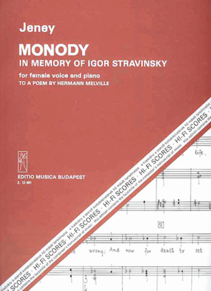 Monody In Memoriam Of Igor Stravinsky Voice Piano