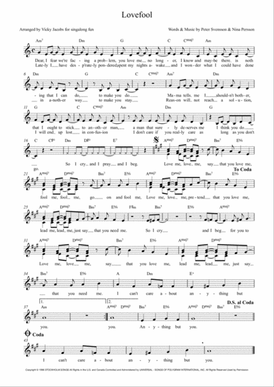 Lovefool 3-Part scores gallery preview page 1