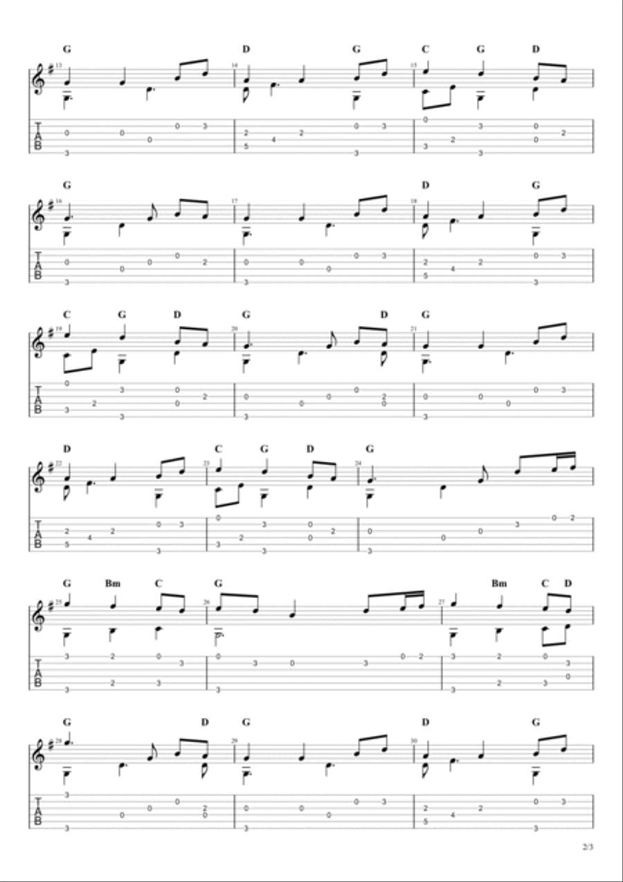 Come Thou Fount of Every Blessing Guitar Tablature scores gallery preview page 2