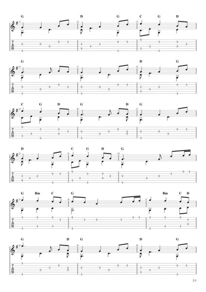 Come Thou Fount of Every Blessing (Solo Fingerstyle Guitar Tab) image number null