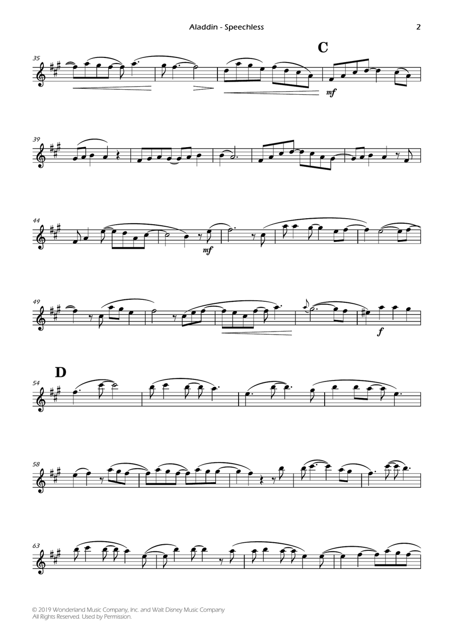Speechless Violin Solo scores gallery preview page 2