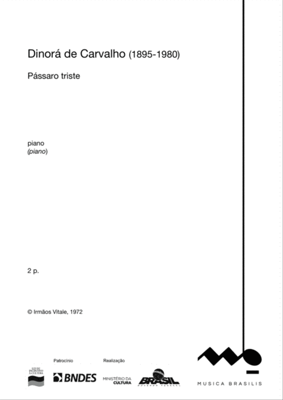 Pássaro triste Piano Solo scores gallery preview page 2